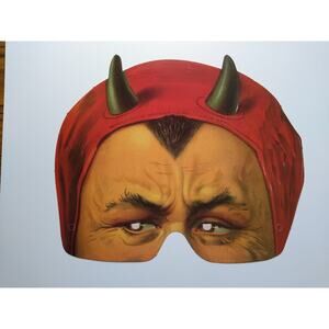 Vintage Style Devil Mask Cardboard Eye Mask Halloween Costume Accessory